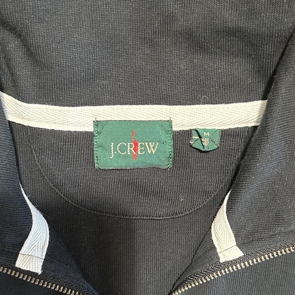 J. Crew Black Half Zip Rugby Pull Over 100% Cotton - Picture 3 of 9